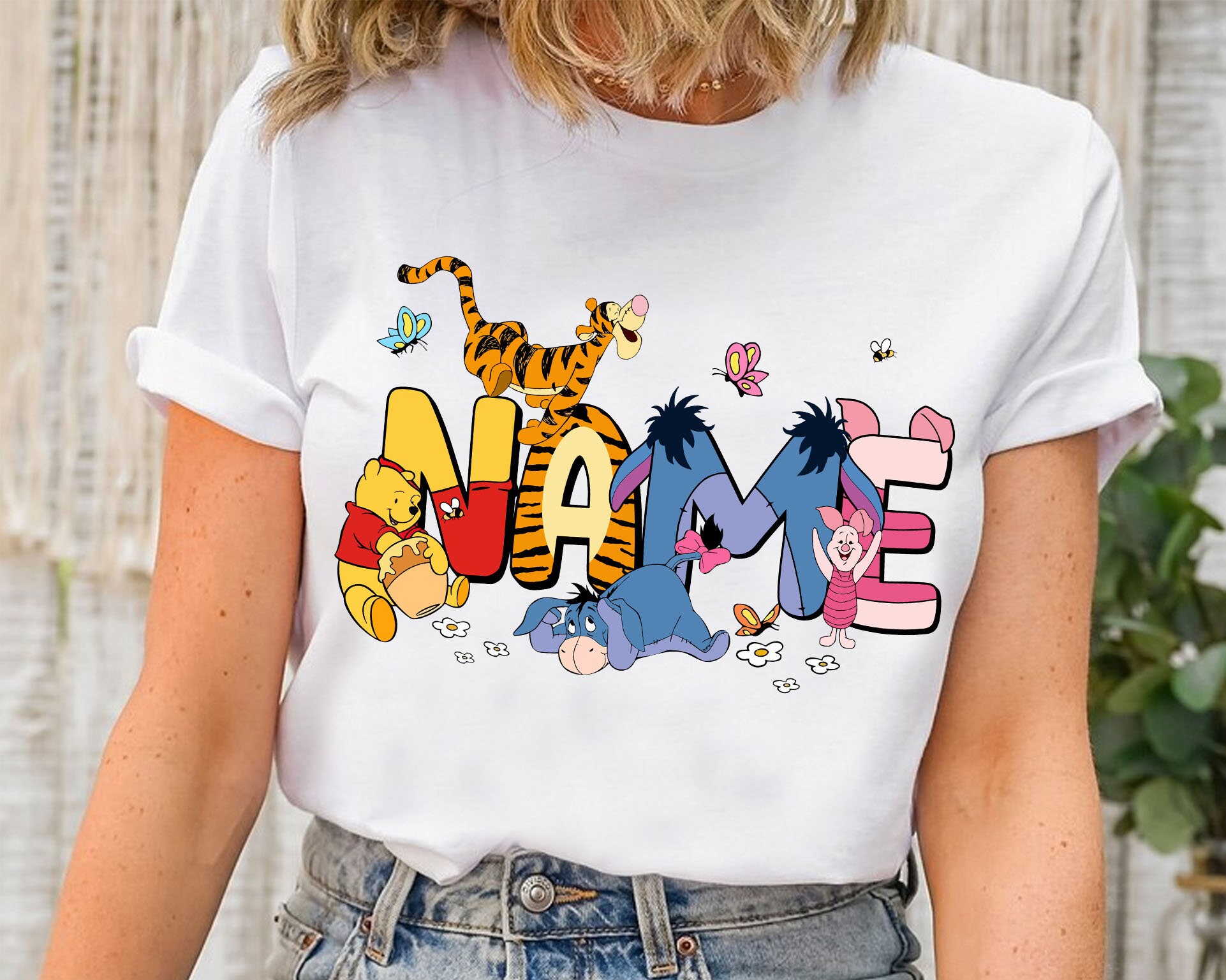 T-shirt Winnie L'ourson Et Tigrou Unisexe - Dessin Animé Rétro - Marque Gildan