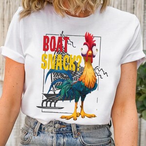 Disney Moana Hei Hei Boat Snack Graphic T-Shirt, Hei Hei Roaster, Disney Family Matching Shirt, Walt Disney World, Disneyland Trip Outfits image 3