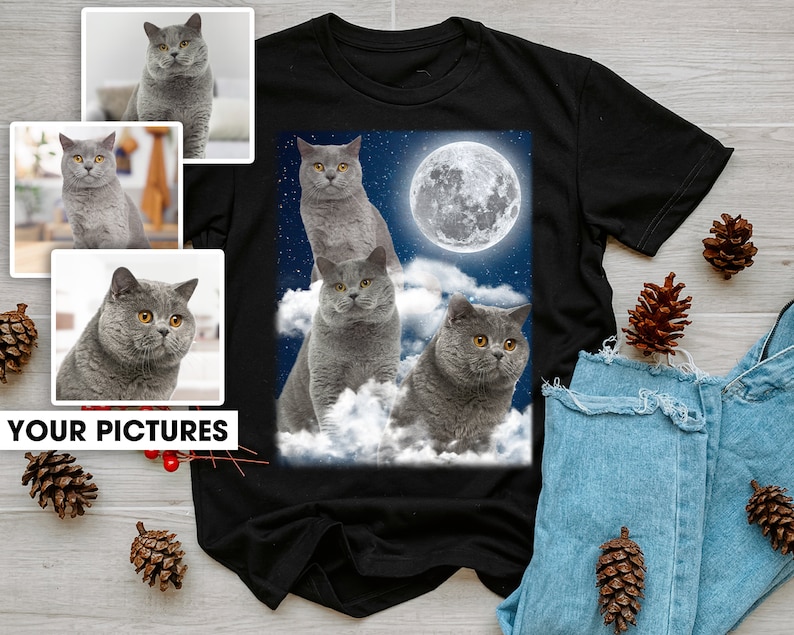 Custom Cat Portrait Shirt Personalized Pet Cat Portrait image 1