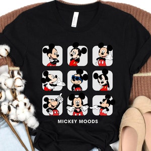 Disney Mickey Mouse Moods Cute Portrait Shirt, Mickey and Friends, Disneyland Family Matching Shirt, WDW Epcot Theme Park Shirt