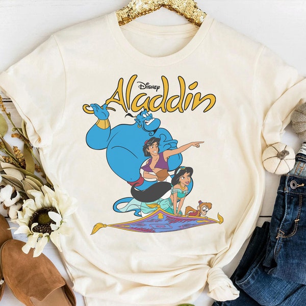 Disney Aladdin Vintage Group Shot Logo Funny Shirt, Disney Family Matching Shirt, Walt Disney World Shirt, Disneyland Trip Outfits