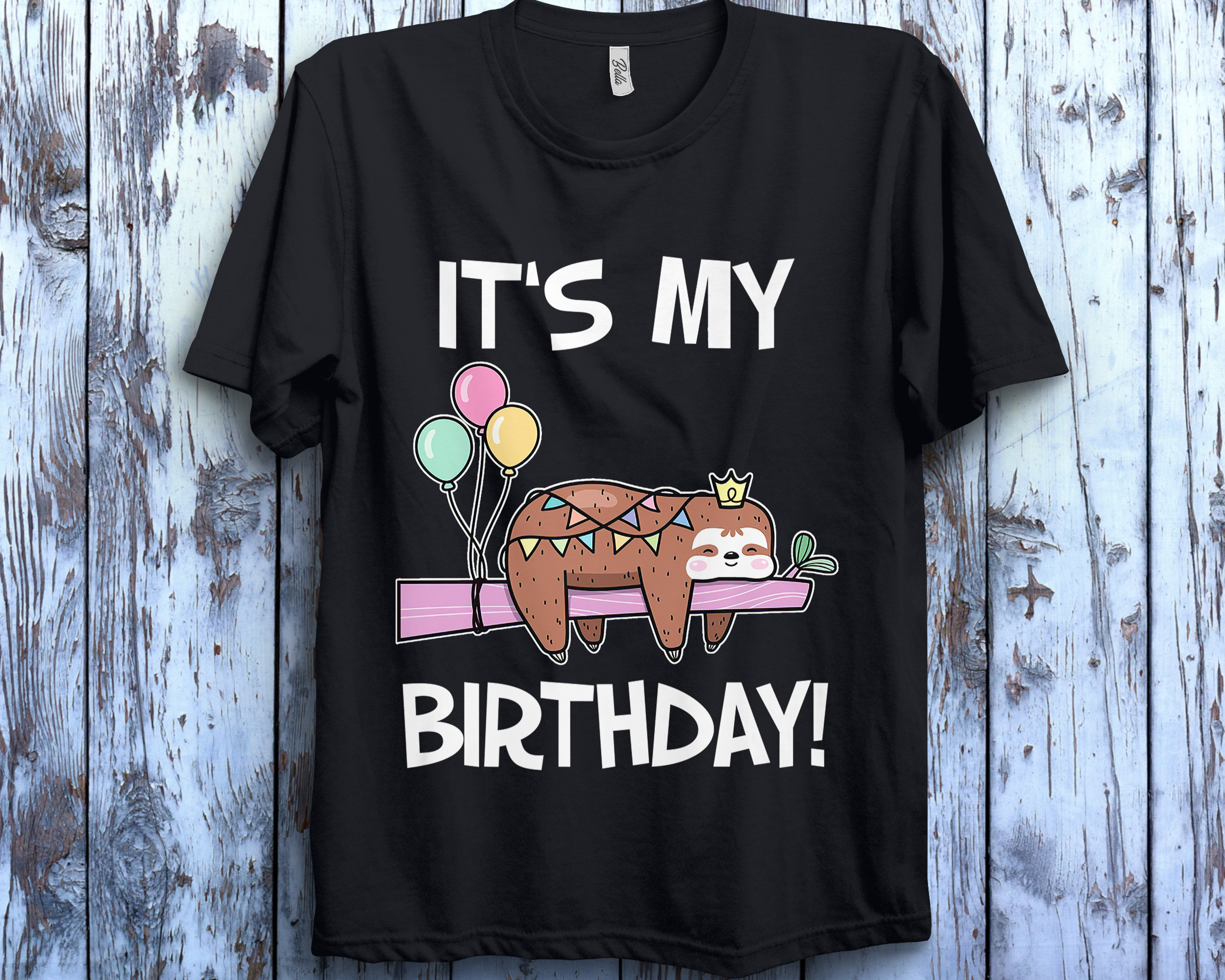 Discover Sloth It's My Birthday Funny Sloth Birthday Party T-shirt