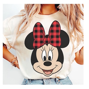 Disney Minnie Mouse Christmas Bow Classic Shirt, Disney Plaid Pattern Christmas Tee, Disneyland Christmas Party 2025, Merry Christmas Shirt