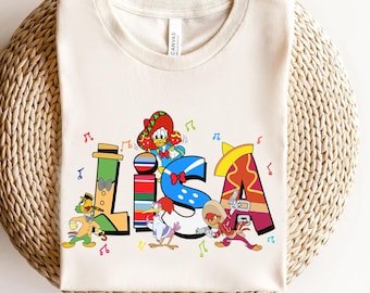 Custom Name The Three Caballeros Shirt, Personalized Disney Donald, Panchito, Jose Matching Tee, Name Kids Shirt, Custom Boy Epcot Vacation