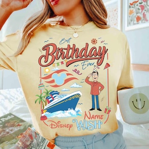 Camiseta personalizada de crucero de cumpleaños de Disney, camiseta de crucero de cumpleaños familiar de Mickey y sus amigos, camiseta de crucero de cumpleaños de Disney para niña, crucero familiar de cumpleaños de niño imagen 10