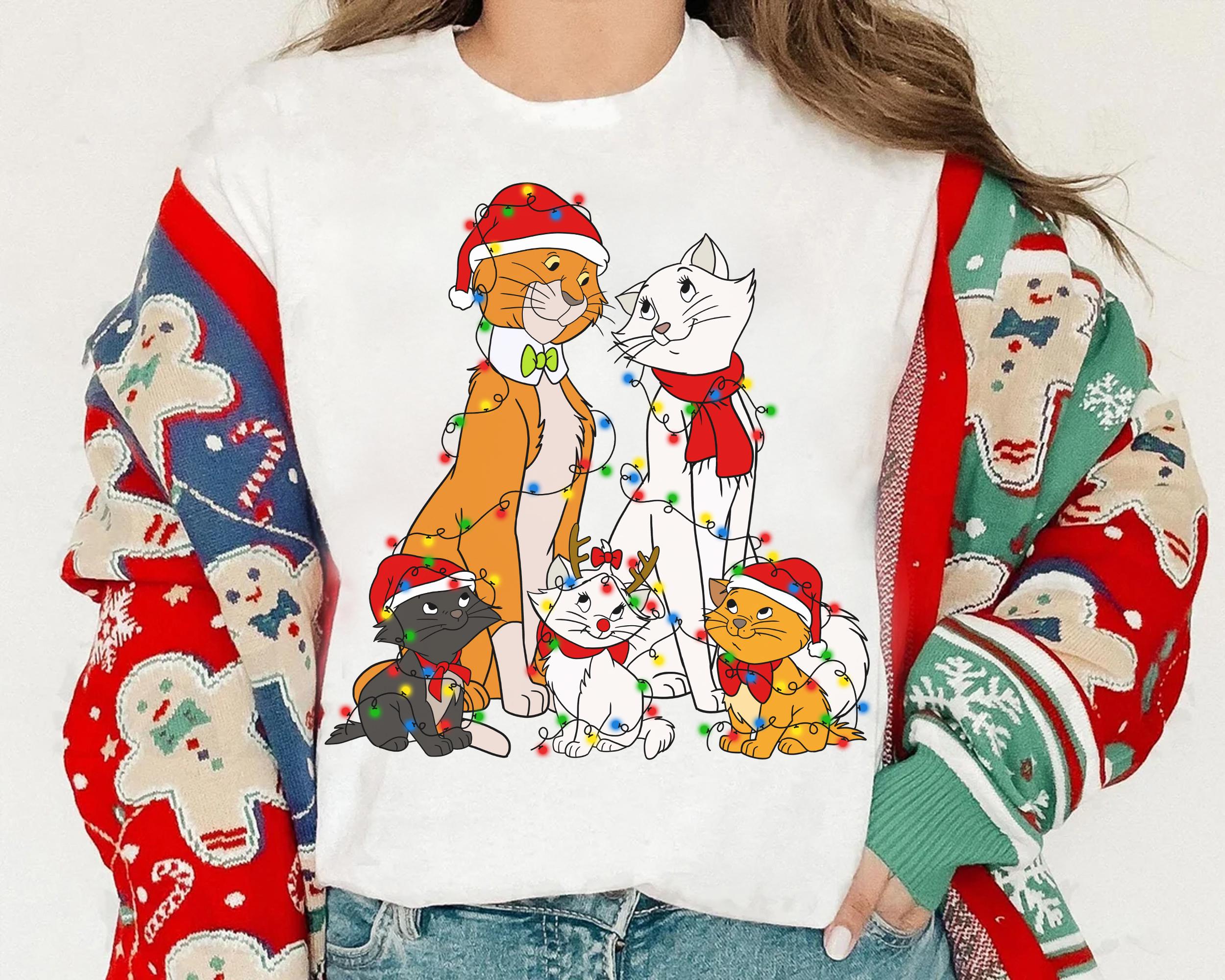 Sweat-shirt Noël Chat Des Aristochats 'Ho Ho Ho' Avec Flocons - Gildan, Noir, Unisexe Adulte - Neuf Avec étiquettes