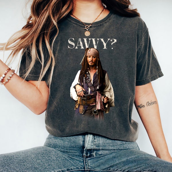 Disney Pirates of the Caribbean Captain Jack Savvy T-Shirt, Jack Sparrow Shirt, Disneyland Family Matching Shirts, Walt Disney World Tee