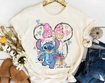 Custom Disney Stitch and Angel Shirt, Minnie Bow Stitch Shirt