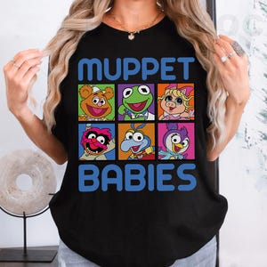 Camiseta divertida de Disney con retrato de los Muppets Babies Squares Boxed Up, camiseta de Los Muppets, camiseta familiar Disney a juego, atuendos para el viaje a Disneyland en WDW