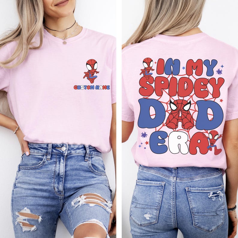Personalized In My Spidey Dad Era Shirt, Spider Hero Dad Shirt, Funny Father Day Gift For Dad Shirt, Disneyland Family Matching Shirt image 4
