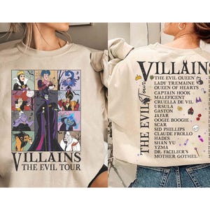 Vintage Disney Villains Evil Tour Vintage Disney Shirt, Evil Queens Ursula Hades Tee, Retro Disney Villains Characters, Evil Friend Matching