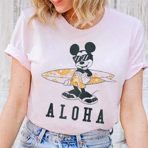 Disney Mickey And Friends Mickey Mouse Aloha Surf T-Shirt, Disneyland Family Matching Shirt, Magic Kingdom Tee, WDW Epcot Theme Park Shirt image 3