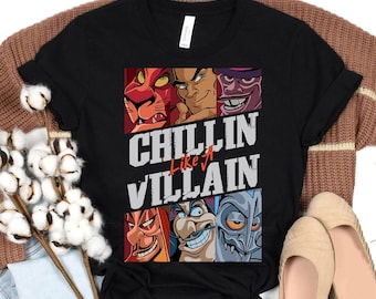 Vintage Disney Villains Chillin Like A Villain Group Portrait Shirt, Bad Guys Tee, Disney Family Matching Shirt, Disneyland Trip Outfits