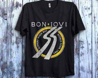 Bands Bon Jovi New Jersey Frauen T-Shirt schwarz Band-Merch