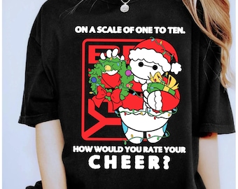 Disney Big Hero Baymax How Would You Rate Your Cheer Xmas T-Shirt, Baymax Christmas Shirt, Cute Baymax Chubby Santa Costume Matching Shirts