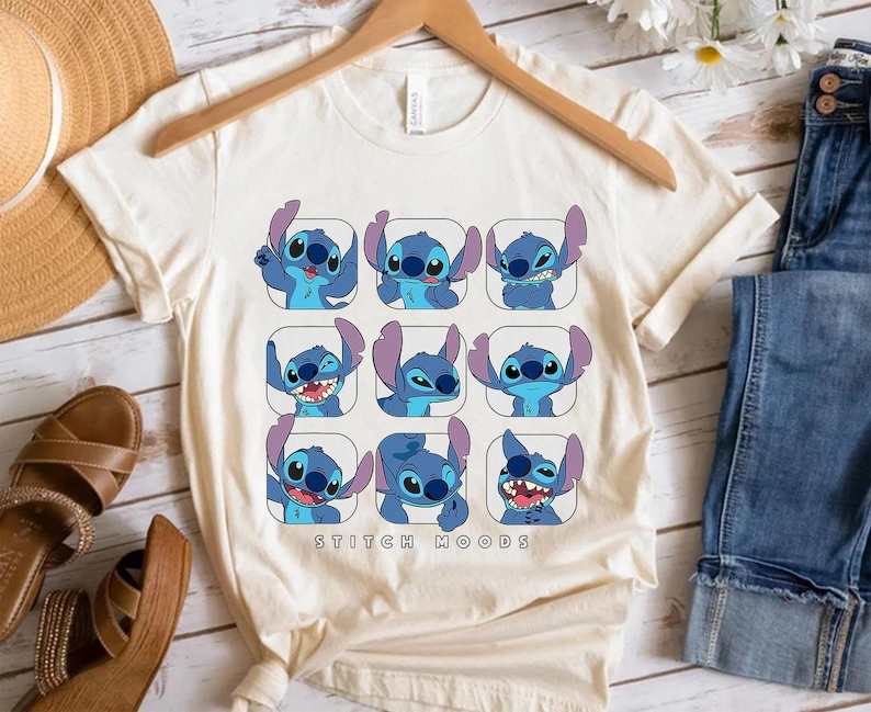 Disney Lilo and Stitch Cute Stitch Moods Shirt, Stitch Tee, Disney Family Matching Shirt, Walt Disney World Shirt, Disneyland Trip Outfits image 2