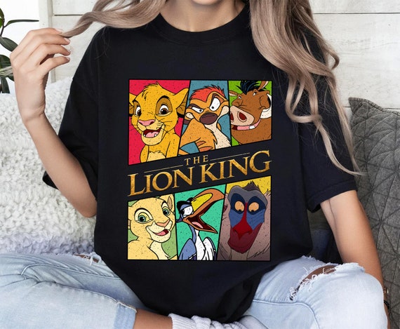 Disney the Lion King Retro Characters T-shirt, Simba Nala Timon