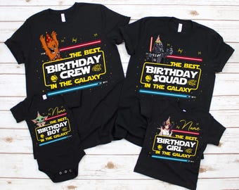 Personalized Star Wars Birthday Shirt, Galaxy&#39;s Edge Star Wars Best Birthday In The Galaxy, Disney Family Birthday Boy, Birthday Squad Shirt