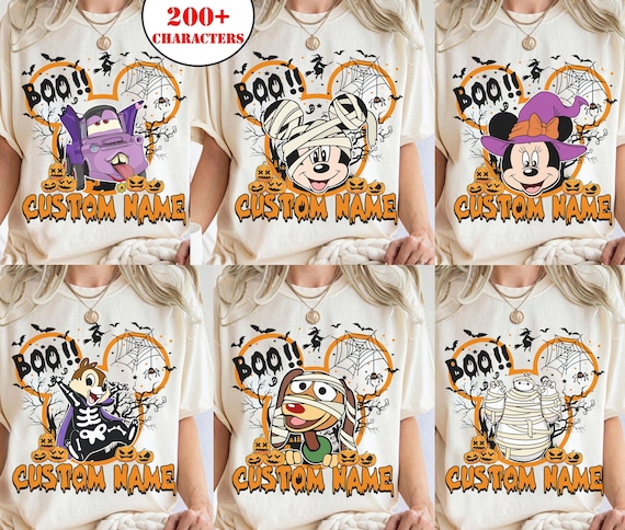 Customized Disney All Characters Halloween Shirt, Mickey & Friends Toy Story 5 Stitch Star War Marvel Halloween Tee, Mickey's Not So Scary