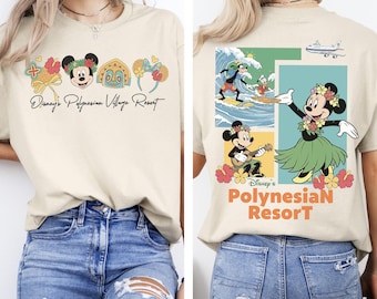 2 Sided Disney Mickey and Friends Summer Polynesian Resort Shirt, Disneyland Family Matching Tee, Funny Disney Outfit, Disney Family Trip
