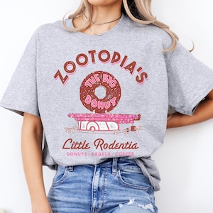 Disney Zootopia The Big Donut Coffee Shop T-Shirt, The Big Donut Cafe Tee, Disney Family Matching Shirt, WDW Disneyland Trip Matching Outfit image 3