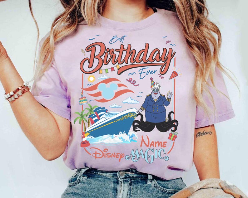 Camiseta personalizada de crucero de cumpleaños de Disney, camiseta de crucero de cumpleaños familiar de Mickey y sus amigos, camiseta de crucero de cumpleaños de Disney para niña, crucero familiar de cumpleaños de niño imagen 14