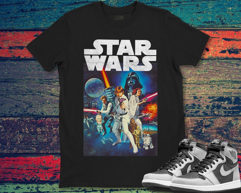 Star Wars Vintage Cast Poster Unisex Gift Unisex T-Shirt Shirt image 1
