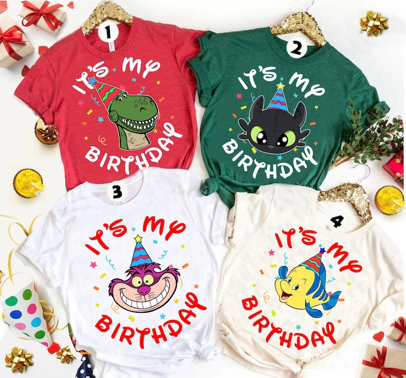Personlized Disney All Characters It's My Birthday T-shirt, Mickey and Friends Winne The Pooh, Birthday Boy Girl Tee Shirts, Birthday Gifts image 7