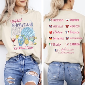 2-sided Disney Epcot World Showcase Drinking Club Shirt, Drinking around the World Disneyland Trip, Epcot World Tour Shirt, Disney Group Tee