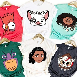 Personalized Disney Moana Characters Big Face Halloween Shirt, Disney Moana Maui Hei Hei Pua Kakamora Halloween Shirt, Disneyland Trip Shirt