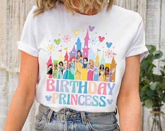 Disney Princesses Birthday Shirt, Disney Princess Birthday Shirt, Disney Girl's Birthday Shirt, Disneyland Vacation Family Matching Shirt