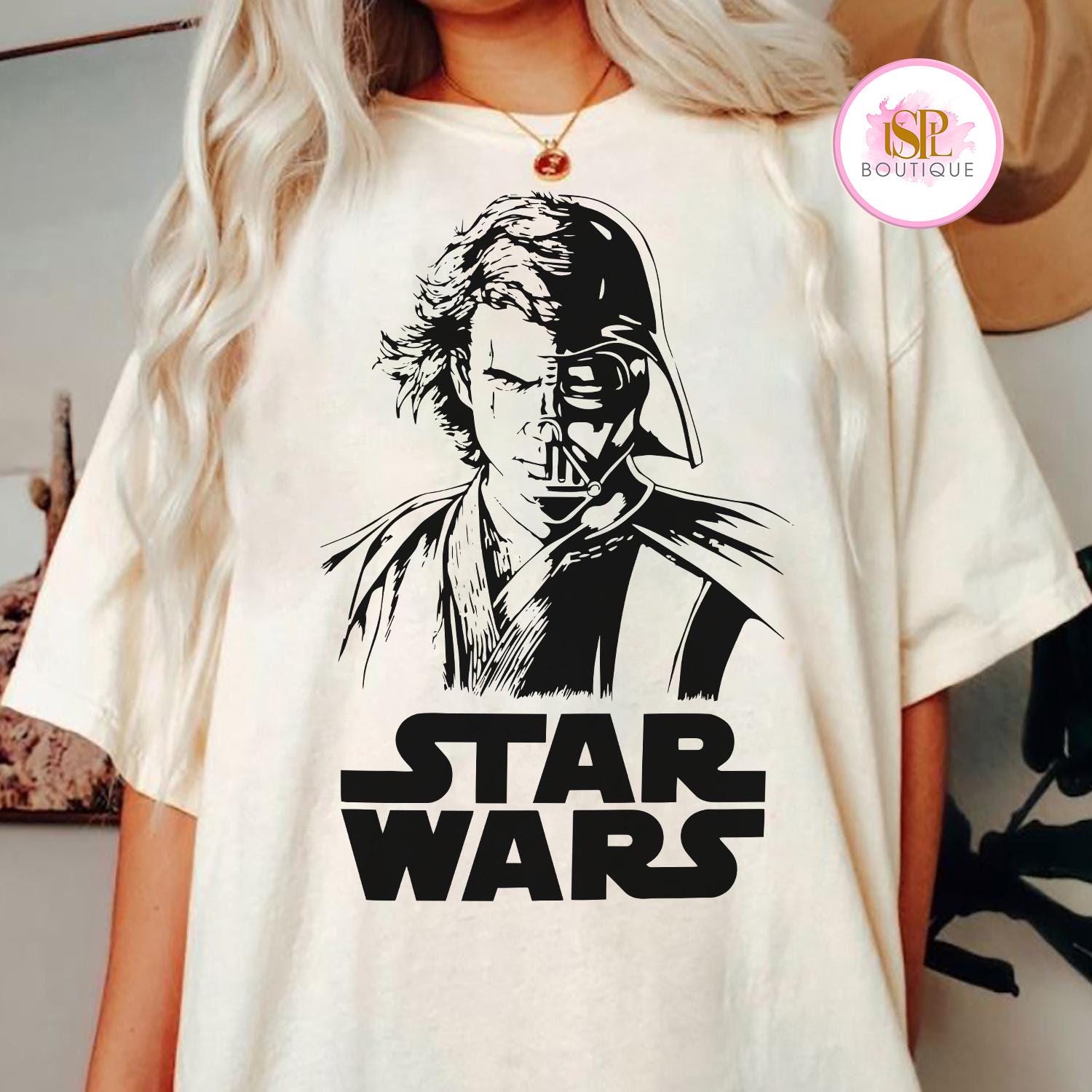 Camiseta vintage Disney Star Wars Anakin Skywalker y Darth Vader con  retrato de media cara, camiseta Galaxy's Edge, camisetas familiares a juego  de Disneyland WDW - Etsy México, image size:1500x1500