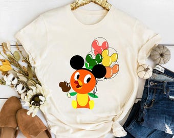 Koszulka świąteczna Disney Orange Bird z czapką Myszki Miki i balonem Myszki Miki, pasująca do rodziny koszulka Disneyland z motywem festiwalu kwiatów i ogrodu 2026
