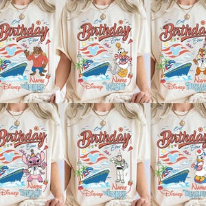 Camiseta personalizada de crucero de cumpleaños de Disney, camiseta de crucero de cumpleaños familiar de Mickey y sus amigos, camiseta de crucero de cumpleaños de Disney para niña, crucero familiar de cumpleaños de niño imagen 4