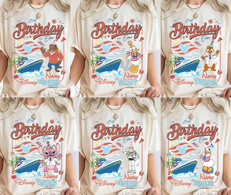 Camiseta personalizada de crucero de cumpleaños de Disney, camiseta de crucero de cumpleaños familiar de Mickey y sus amigos, camiseta de crucero de cumpleaños de Disney para niña, crucero familiar de cumpleaños de niño imagen 4
