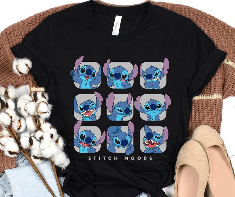 Disney Lilo and Stitch Cute Stitch Moods Shirt, Stitch Tee, Disney Family Matching Shirt, Walt Disney World Shirt, Disneyland Trip Outfits image 4