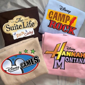 Disney Channel Games Logo T-Shirt, Camp Rock T-Shirt, Bunk'd Camp Kikiwaka T-Shirt, Hannah Montana Logo, Disney Family Group Matching Shirts