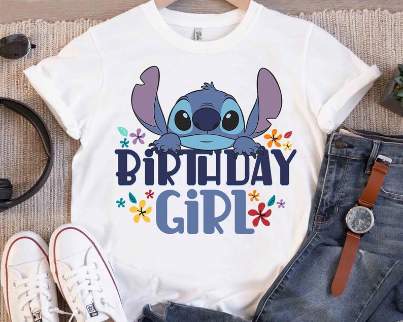 Disney Lilo and Stitch Birthday Girl T-Shirt, The Birthday Girl T-Shirt, Disney Birthday Party Shirt, WDW Disneyland Family Matching Shirts image 2
