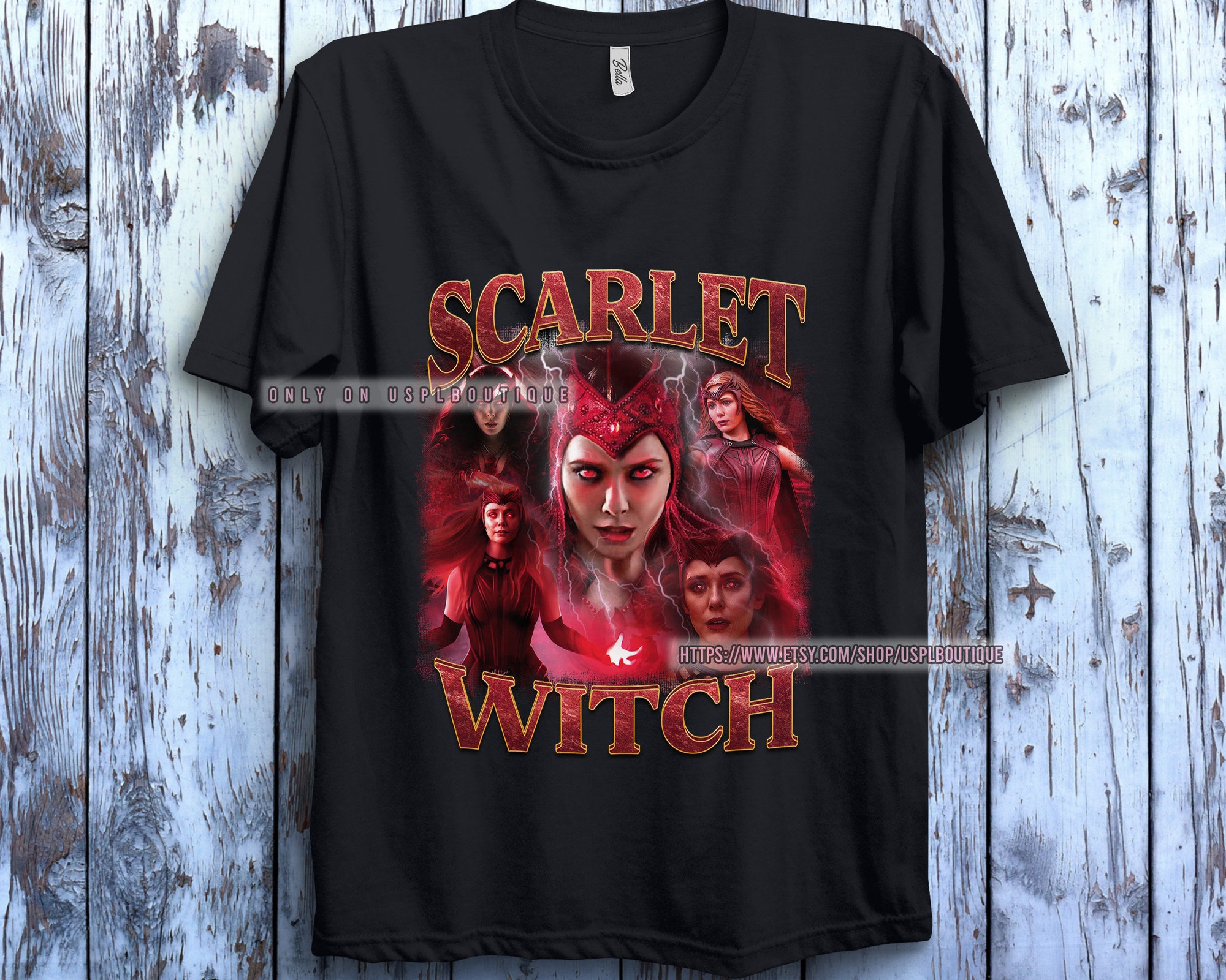 Discover Scarlet Witch Poster Marvel Grafik Portrait Elizabeth Olsen Unisex T-Shirt