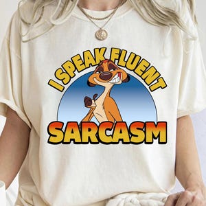 Disney Timon I Speak Fluent Sarcasm Lion King Shirt, Timon Pumba Vintage Retro Shirt, Disneyland Trip, Walt Disney World Magic Kingdom Park
