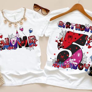 Personalized Two-Sided Spidey and His Amazing Friends Character Shirt, Disney Spidey Birthday Shirt, Disneyland Family Matching Shirt image 4