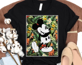 Camiseta Disney Tropical Mickey Mouse con pose clásica, Mickey y sus amigos, camiseta a juego para la familia de Disneyland, Magic Kingdom, camiseta del parque temático Epcot