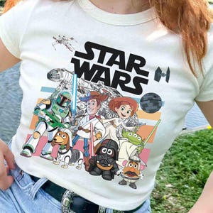 Disney Pixar Toy Story Star Wars Shirt, May The 4th Be With You Tee, Funny Pixar Toy Story Mashup Buzz Lightyear Woody Jessie Slinky Dog Tee image 2
