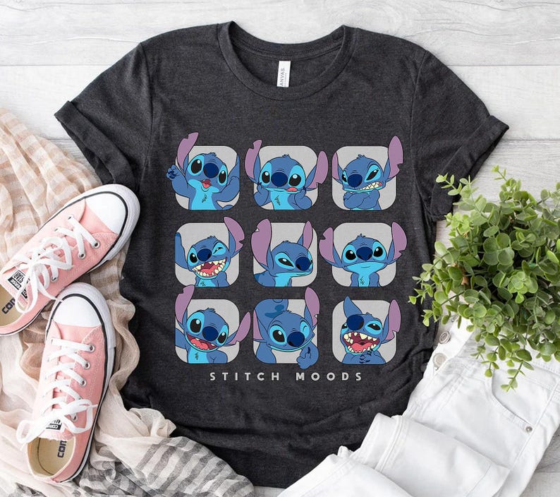 Disney Lilo and Stitch Cute Stitch Moods Shirt, Stitch Tee, Disney Family Matching Shirt, Walt Disney World Shirt, Disneyland Trip Outfits image 3