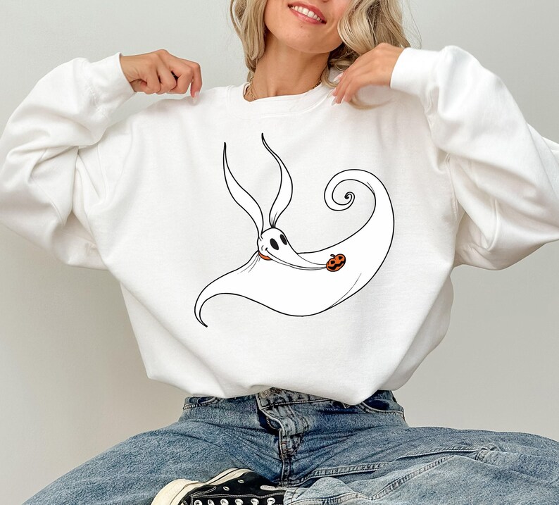 Disney Halloween The Nightmare Before Christmas Zero T-Shirt, Zero Dog Pumpkin Shirt, Disney Nightmare Halloween Tee, Spooky Season Shirt image 4
