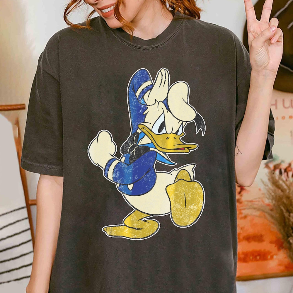 Disney Donald Duck Portrait Cute Face Shirt, Mickey And Friends, Disneyland Family Matching Shirt, Magic Kingdom, Wdw Epcot Theme Park Shirt