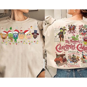 2-sided The Muppets Christmas Carol shirt Christmas Lights, Gonzo and Rizzo Miss Piggy Scrooge Kermit Fozzie Bear, Disneyland Christmas Tee