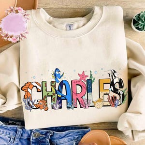 Custom Name Finding Nemo Shirt, Personalized Nemo Dory Crush Marlin Squirt Matching Tee, Disney Name Kids Shirt, Custom Boy Epcot Vacation