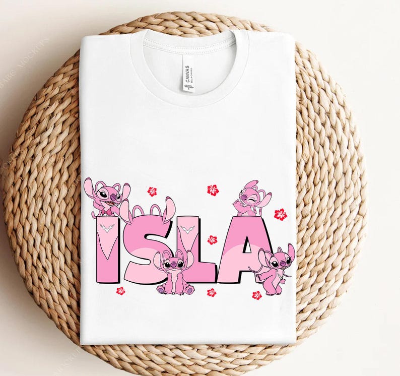 Camiseta personalizada de Stitch y Ángel, camiseta a juego personalizada de Lilo y Stitch de Disney, camiseta infantil con nombre, camiseta personalizada para niño, vacaciones en Epcot imagen 3