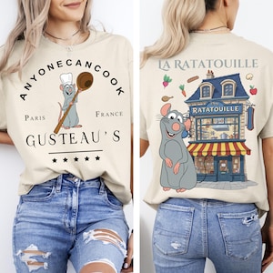 Two Sided Ratatouille Remy Chef Anyone Can Cook Shirt, Disney Pixar Ratatouille Paris, France Vintage Restaurant Shirt, Disney Family Shirt